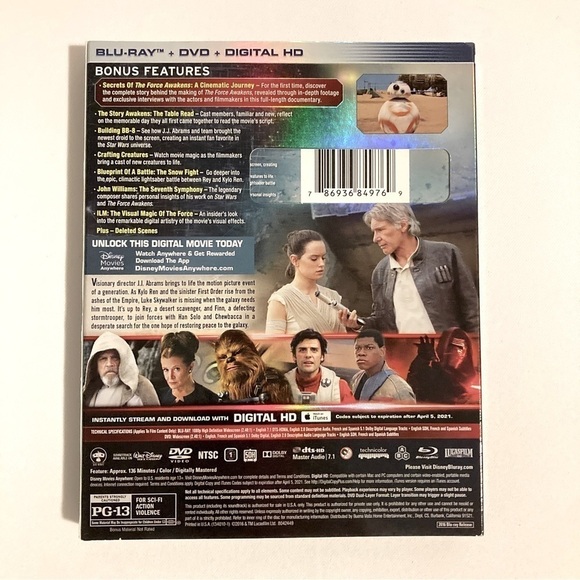 Star Wars The Force Awakens Blue-ray + DVD + Digital - Picture 2 of 6